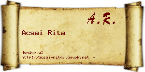 Acsai Rita névjegykártya