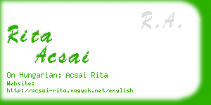 rita acsai business card